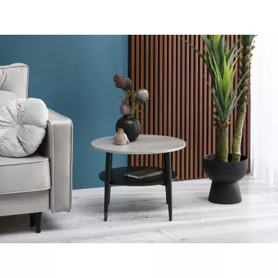 Runder Couchtisch 60 TODOR - Beton / Schwarz