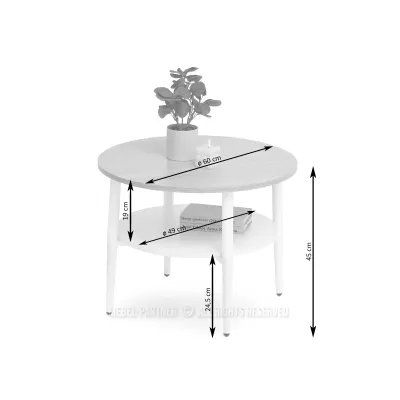 Runder Couchtisch 60 TODOR - schwarzes Holz / schwarz
