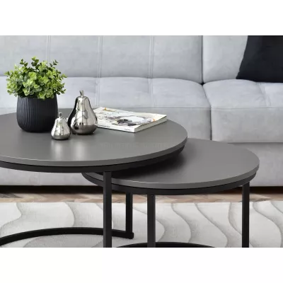 URVIN Couchtisch-Set - Graphitgrau / Schwarz