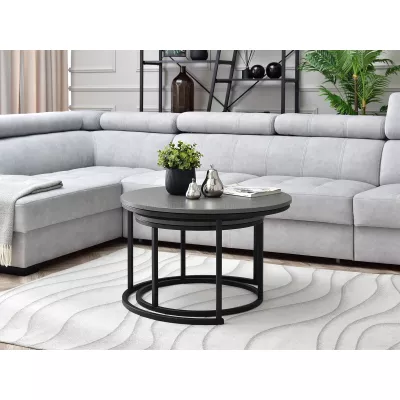 URVIN Couchtisch-Set - Graphitgrau / Schwarz
