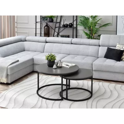 URVIN Couchtisch-Set - Graphitgrau / Schwarz