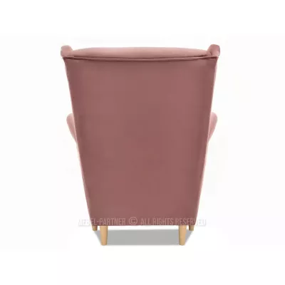 Ohrensessel DENIZ – Pastellrosa / Buche