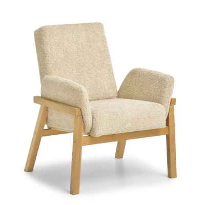 Polstersessel EMERY – Beige/Eiche