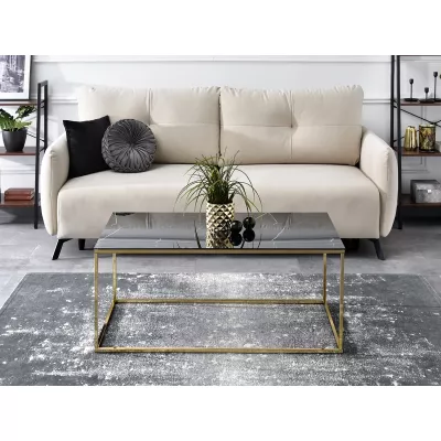 Rechteckiger Couchtisch JENAR - schwarzer Marmor / Gold