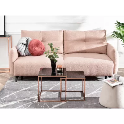 Couchtisch-Set SAMIN - schwarzer Marmor / Kupfer