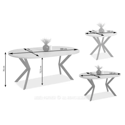 Designer Ausziehtisch ANCEL - Walnuss / Schwarz