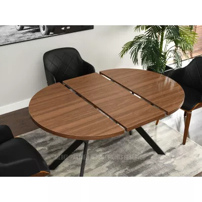 Designer Ausziehtisch ANCEL - Walnuss / Schwarz