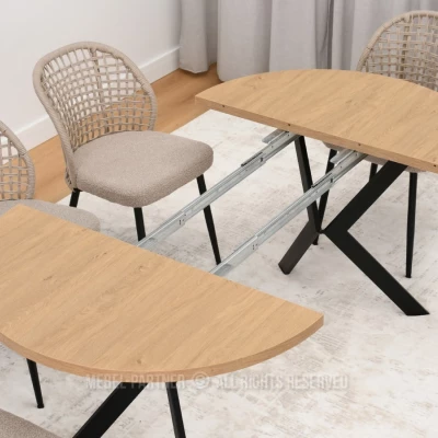 Designer Ausziehtisch 100(180)x100 ANCEL - Steineiche / Schwarz