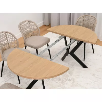 Designer Ausziehtisch 100(180)x100 ANCEL - Steineiche / Schwarz