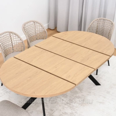 Designer Ausziehtisch 100(180)x100 ANCEL - Steineiche / Schwarz