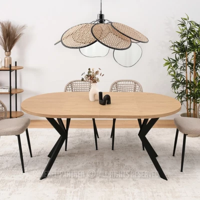 Designer Ausziehtisch 100(180)x100 ANCEL - Steineiche / Schwarz