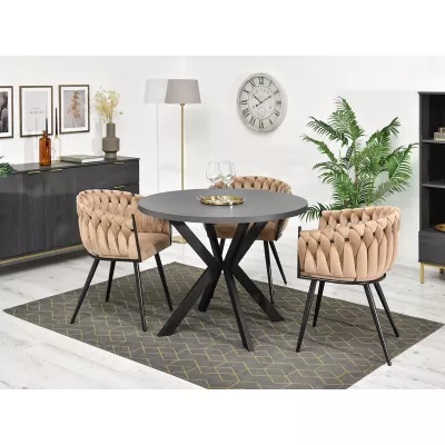 Designer Ausziehtisch 100(180)x100 ANCEL - graphitgrau / schwarz