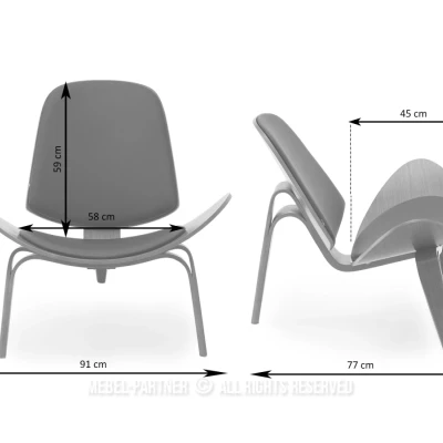 DAHL Designer Sessel - Hellbeige / Eiche