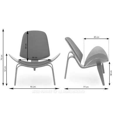 DAHL Designer Sessel - Hellbeige / Eiche