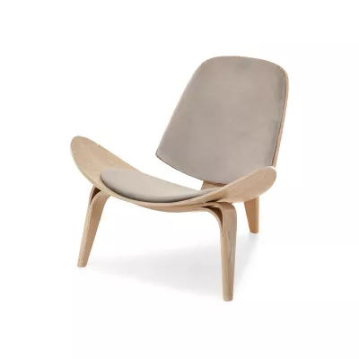 DAHL Designer Sessel - Hellbeige / Eiche