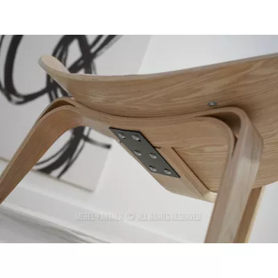 DAHL Designer Sessel - Hellbeige / Eiche