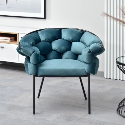 Designer-Polstersessel BARTOL – Türkis/Schwarz