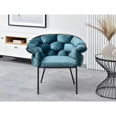 Designer-Polstersessel BARTOL – Türkis/Schwarz