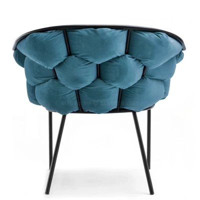 Designer-Polstersessel BARTOL – Türkis/Schwarz