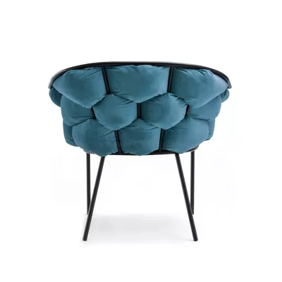 Designer-Polstersessel BARTOL – Türkis/Schwarz