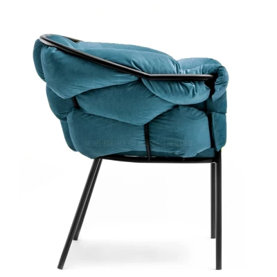 Designer-Polstersessel BARTOL – Türkis/Schwarz