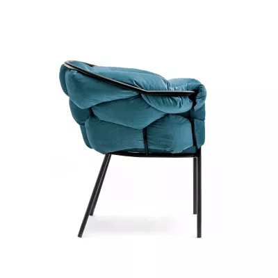 Designer-Polstersessel BARTOL – Türkis/Schwarz