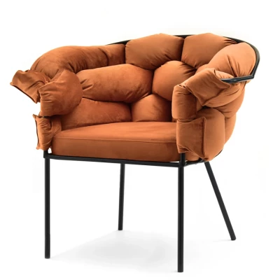 Designer-Polstersessel BARTOL – Kupfer/Schwarz