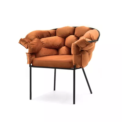 Designer-Polstersessel BARTOL – Kupfer/Schwarz