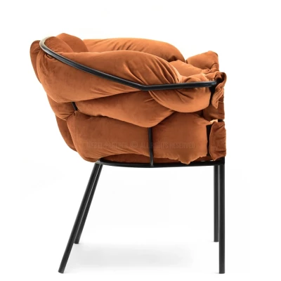 Designer-Polstersessel BARTOL – Kupfer/Schwarz