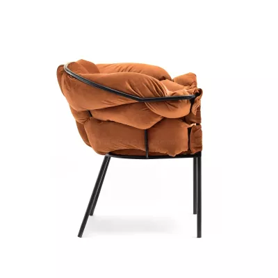 Designer-Polstersessel BARTOL – Kupfer/Schwarz