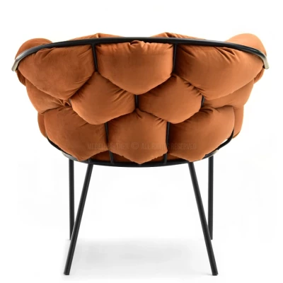 Designer-Polstersessel BARTOL – Kupfer/Schwarz