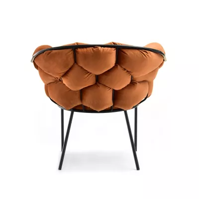 Designer-Polstersessel BARTOL – Kupfer/Schwarz