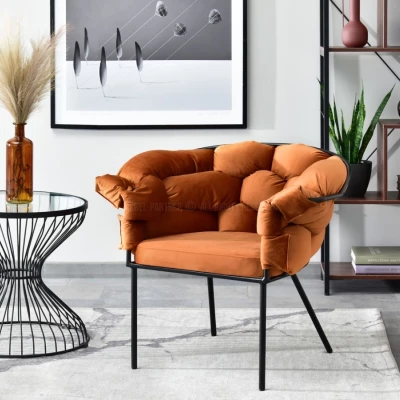 Designer-Polstersessel BARTOL – Kupfer/Schwarz