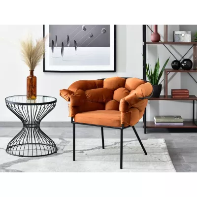 Designer-Polstersessel BARTOL – Kupfer/Schwarz