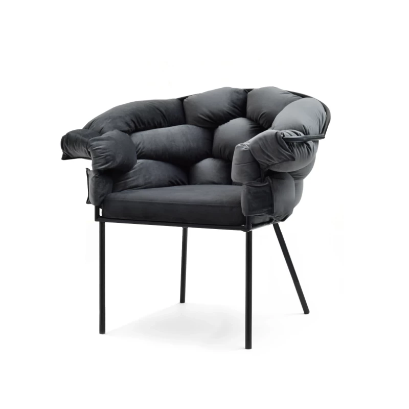 Designer-Polstersessel BARTOL – Graphit/Schwarz