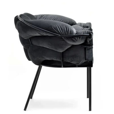 Designer-Polstersessel BARTOL – Graphit/Schwarz