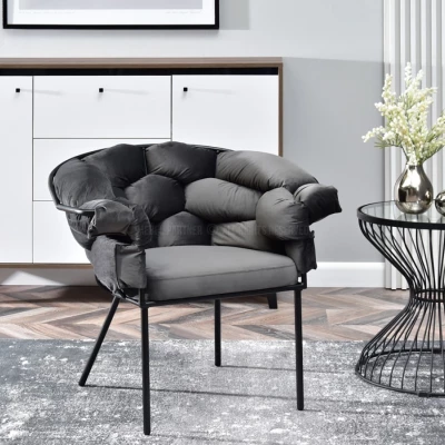 Designer-Polstersessel BARTOL – Graphit/Schwarz