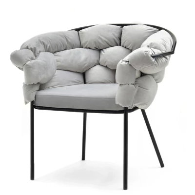 Designer-Polstersessel BARTOL – grau/schwarz