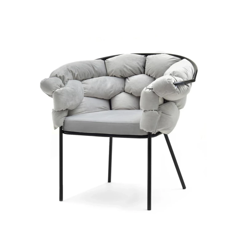 Designer-Polstersessel BARTOL – grau/schwarz