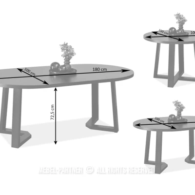 Runder ausziehbarer Tisch 100(180)x100 RAJAN - Walnuss / Creme