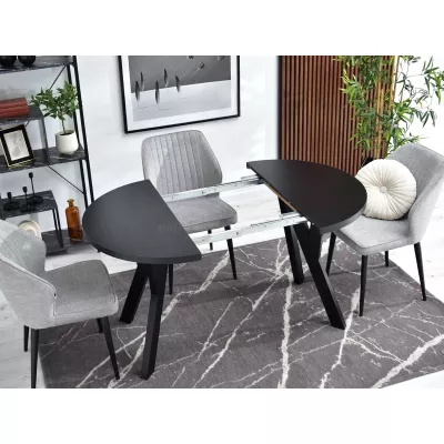 Runder ausziehbarer Tisch 100(180)x100 WENDER - schwarz