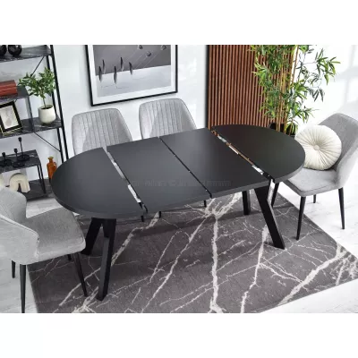 Runder ausziehbarer Tisch 100(180)x100 WENDER - schwarz