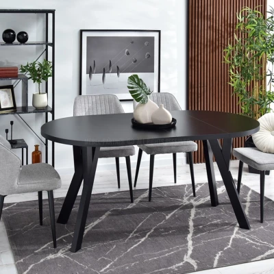 Runder ausziehbarer Tisch 100(180)x100 WENDER - schwarz