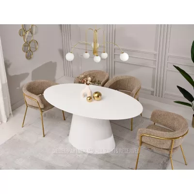 Ovaler Esstisch 160x90 cm ELIAM - weiß