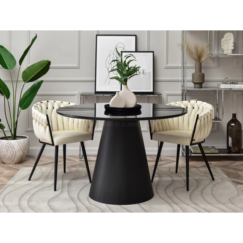 Runder Esstisch 120 cm DONIS - schwarz