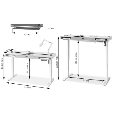 Schreibtisch 120 HESOL - beige / schwarz