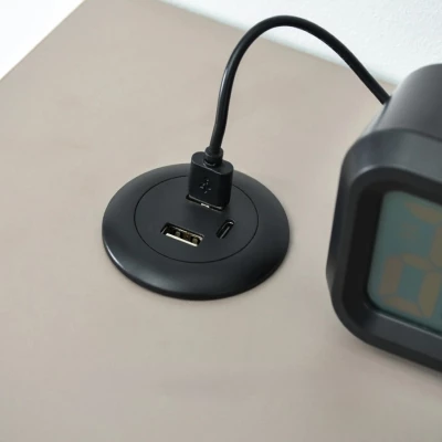 Schreibtisch 120 HESOL - beige / schwarz