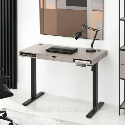 Schreibtisch 120 HESOL - beige / schwarz