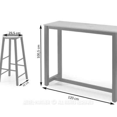 Barset 120x40 SERGIO - Eiche / Weiß