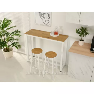 Barset 120x40 SERGIO - Eiche / Weiß